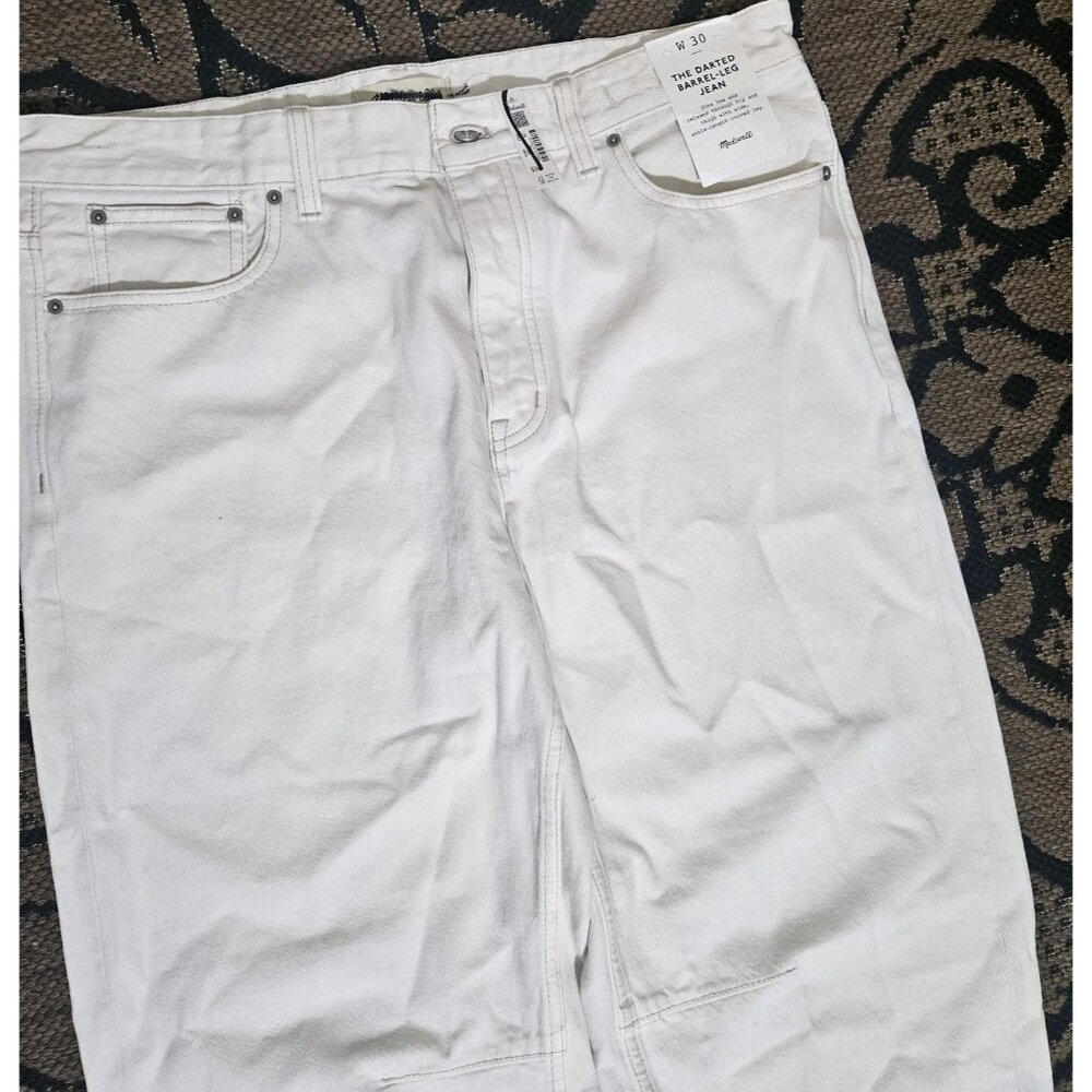 Madewell White Darted Barrel Jean - Picture 3 of 5